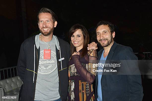 Sam Bobino, Melissa Mars and Zinedine Soualem attend the 'Balsao WareHouse' Party At Docks De Paris Aubervilliers on April 10, 2014 in Paris, France.