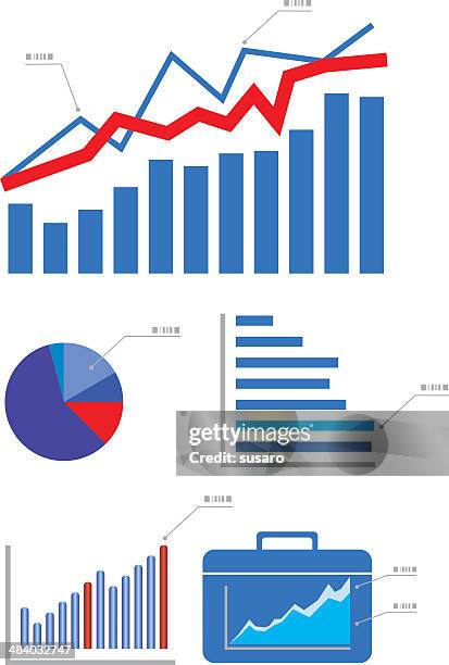 graphs and charts - business spreadsheet stock illustrations