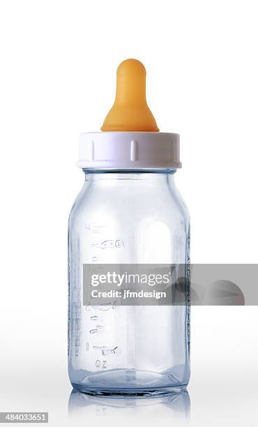 empty baby bottle - baby bottle stock pictures, royalty-free photos & images