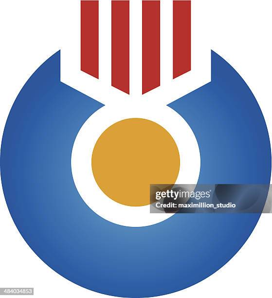 stockillustraties, clipart, cartoons en iconen met award winning gold human medail logo icon - olympic peninsula