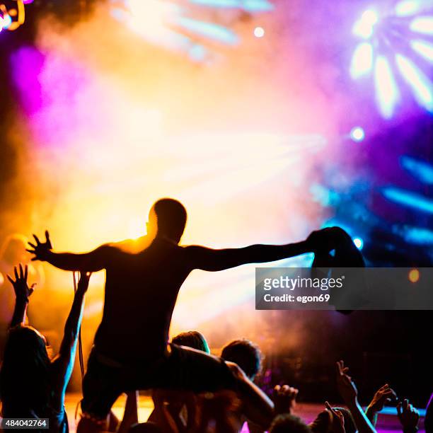 multidão de concerto - bash 2015 concert imagens e fotografias de stock