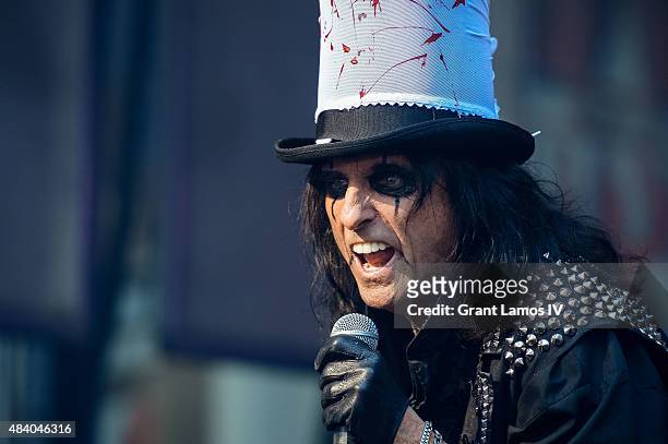 Alice Cooper performs during "FOX & Friends" All American Concert Series outside of FOX Studios on August 14, 2015 in New York City.