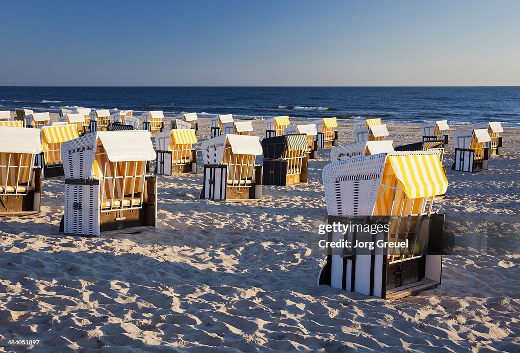 Wicker beach chairs