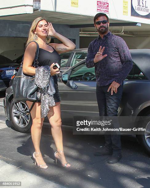 Shawna Craig and Lorenzo Lamas are seen on August 14, 2015 in Los Angeles, California.