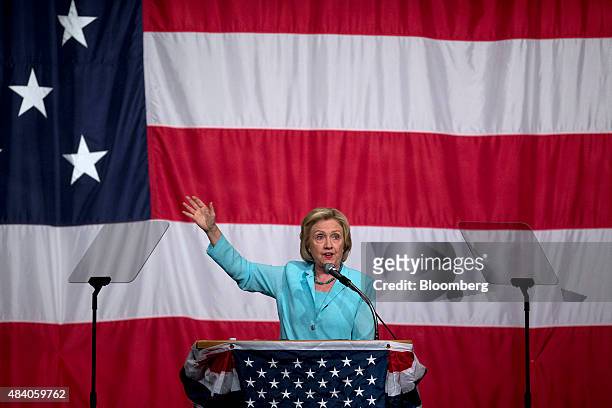 Hillary Clinton, former U.S. Secretary of state and 2016 Democratic presidential candidate, speaks during the annual Democratic Wing Ding in Clear...