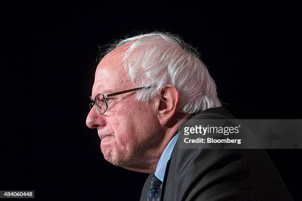 Senator Bernie Sanders, an independent from Vermont and 2016 Democratic presidential candidate, pauses while speaking during the annual Democratic...