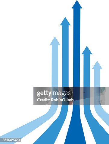 Blue Curved Up Arrows Blue Curved Up Arrows