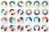 Vector circle arrows infographics bundle. Template for cycle diagram, graph