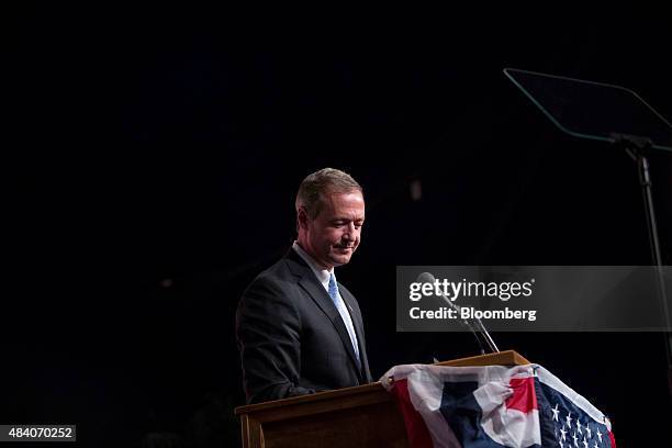 Martin OâMalley, former governor of Maryland and 2016 Democratic presidential candidate, pauses while speaking during the Democratic Wing Ding in...