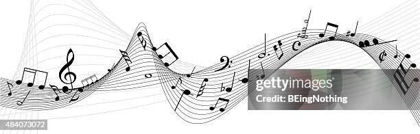 musical abstrakter hintergrund - notenblatt stock-grafiken, -clipart, -cartoons und -symbole