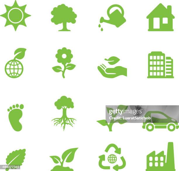 ilustrações, clipart, desenhos animados e ícones de ícones de ecologia verde silhueta - watering can