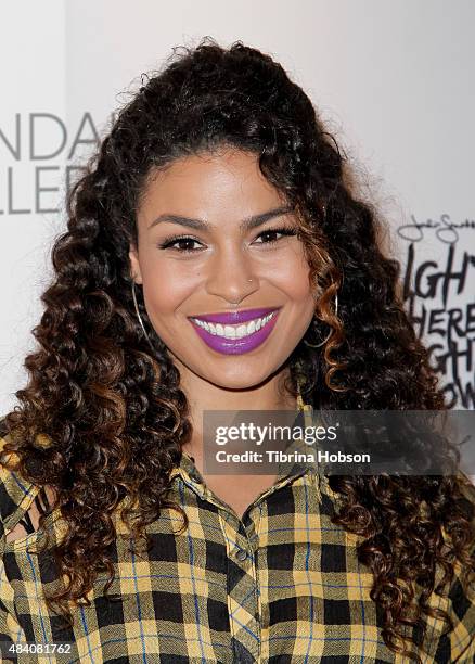 Jordin Sparks attends a fan meet and greet to celebrate her new album 'Right Here, Right Now' at Glendale Galleria on August 14, 2015 in Glendale,...