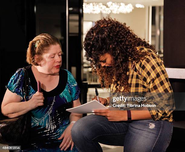 Jordin Sparks attends a fan meet and greet to celebrate her new album 'Right Here, Right Now' at Glendale Galleria on August 14, 2015 in Glendale,...