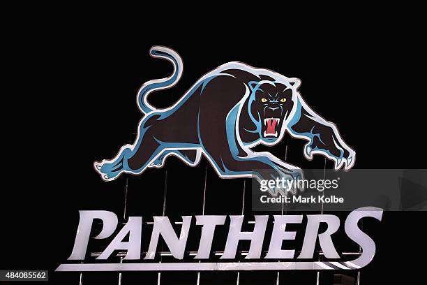 General view of the Panthers sign is seen during the round 23 NRL match between the Penrith Panthers and the New Zealand Warriors at Pepper Stadium...