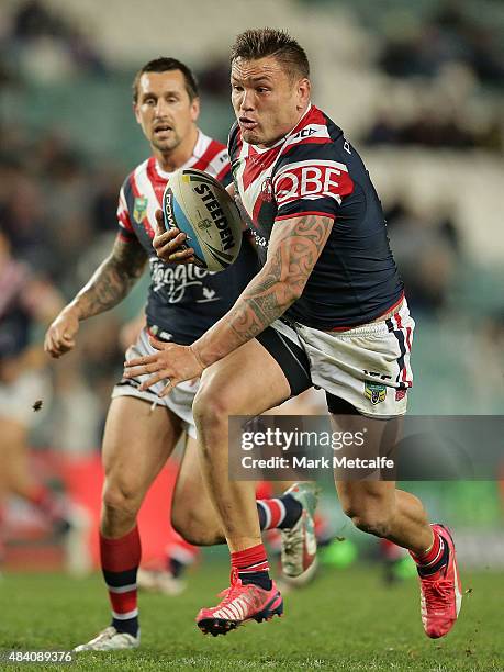 Jared Waerea-Hargreaves of the Roosters in action during the round 23 NRL match between the Sydney Roosters and the Parramatta Eels at Allianz...