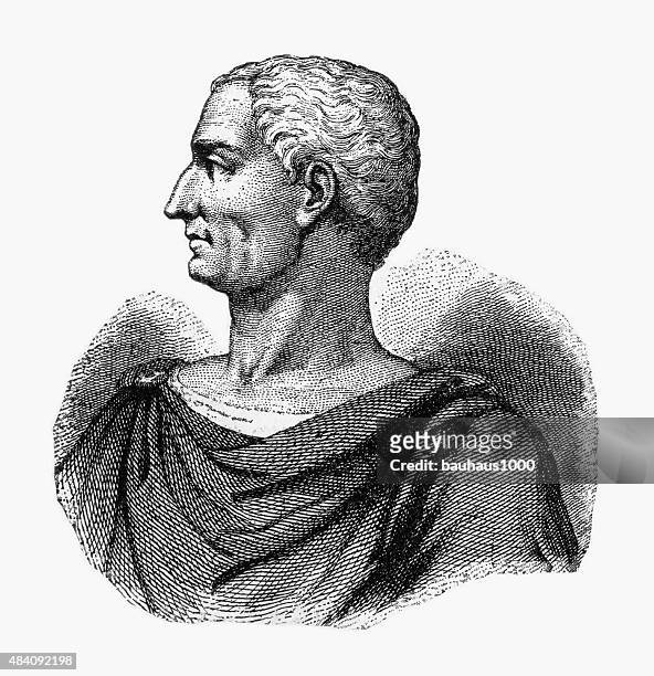 julius caesar, 100-44 b.c. engraving - dictator stock illustrations