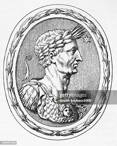 julius caesar, 100-44 b.c. engraving - caesar stock illustrations