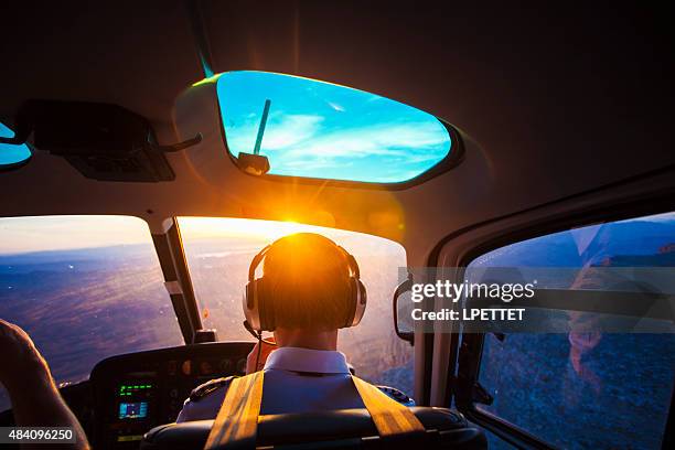 helicopter pilot - cockpit stock pictures, royalty-free photos & images