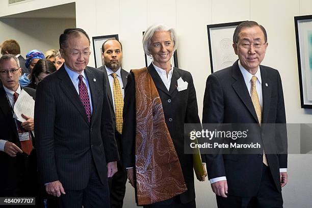 World Bank Group President Jim Yong Kim, International Monetary Fund Managing Director Christine Legarde and United Nations Secretary General Ban Ki...