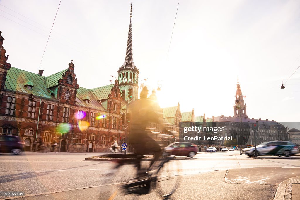 People cycling in Copenhagen