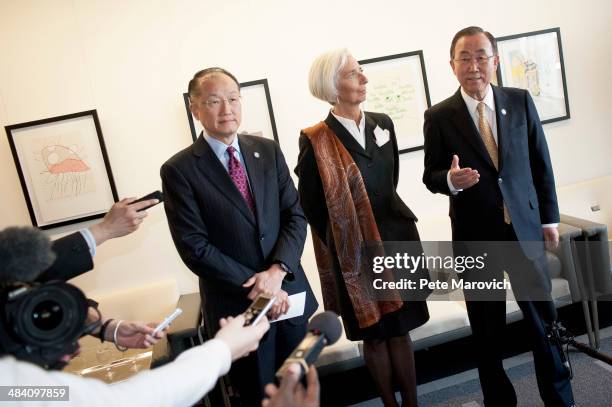 World Bank Group President Jim Yong Kim, International Monetary Fund Managing Director Christine Legarde and United Nations Secretary General Ban Ki...