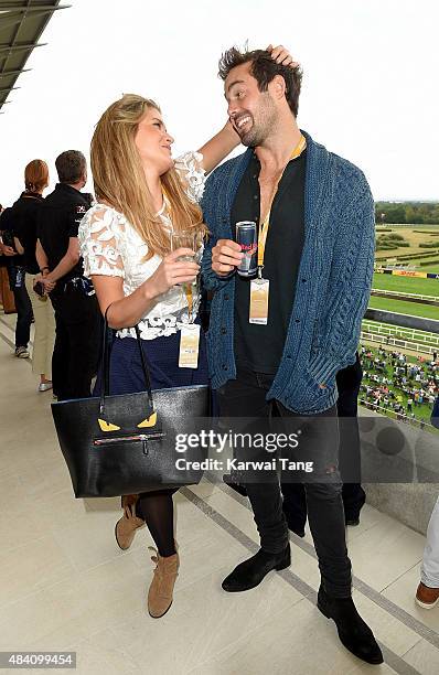 Lauren Frazer-Hutton and Spencer Matthews attend the Red Bull Air Race World Championships at Ascot Racecourse on August 15, 2015 in Ascot, England.