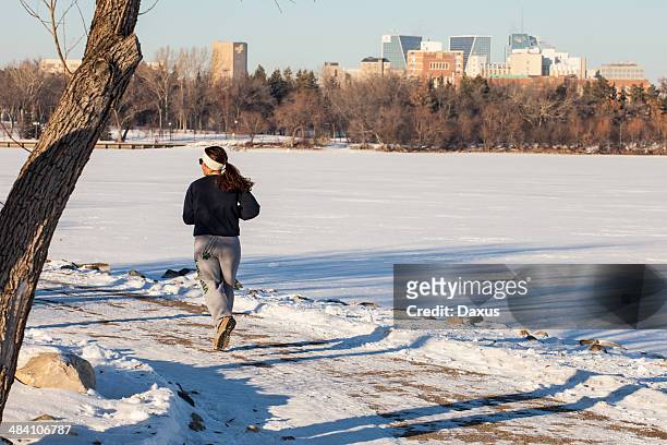 winter exercise - regina saskatchewan stock pictures, royalty-free photos & images