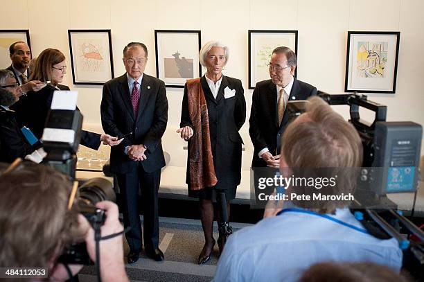 World Bank Group President Jim Yong Kim, International Monetary Fund Managing Director Christine Legarde and United Nations Secretary General Ban Ki...