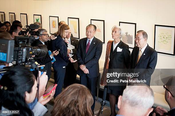 World Bank Group President Jim Yong Kim, International Monetary Fund Managing Director Christine Legarde and United Nations Secretary General Ban Ki...