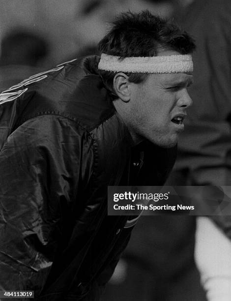 Jim McMahon of the Chicago Bears looks on circa 1980s.