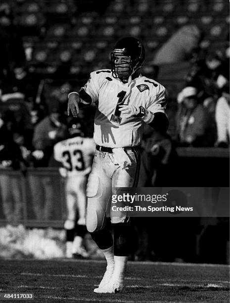 Jeff George of the Atlants Falcons throws a pass circa 1990s.
