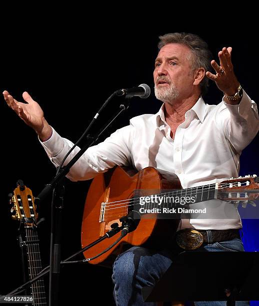 Singer/Songwriter Larry Gatlin Songwriter - Session in the Ford Theater at the Country Music Hall of Fame and Museum on August 15, 2015 in Nashville,...