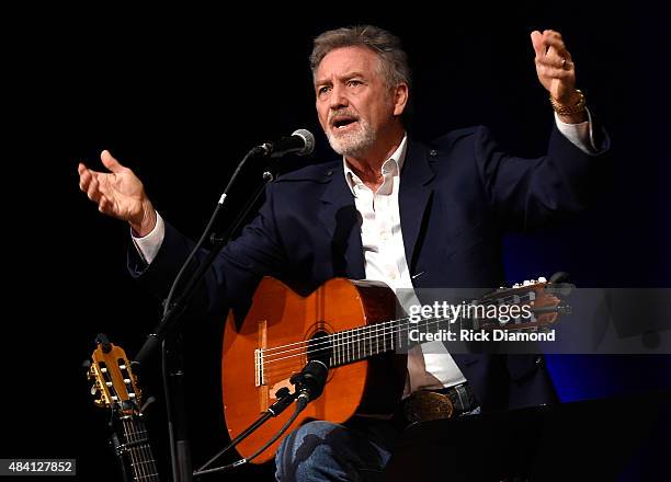 Singer/Songwriter Larry Gatlin Songwriter - Session in the Ford Theater at the Country Music Hall of Fame and Museum on August 15, 2015 in Nashville,...