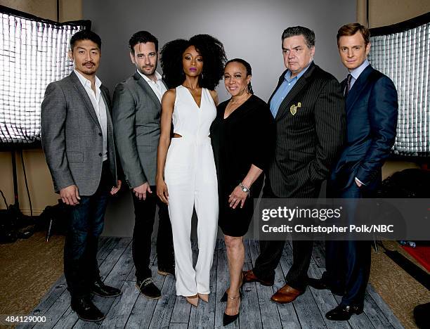 NBCUniversal Portrait Studio, August 2015 -- Pictured: Actors Brian Tee, Collin Donnell, Yaya DaCosta, S. Epatha Merkerson, Oliver Platt and Nick...