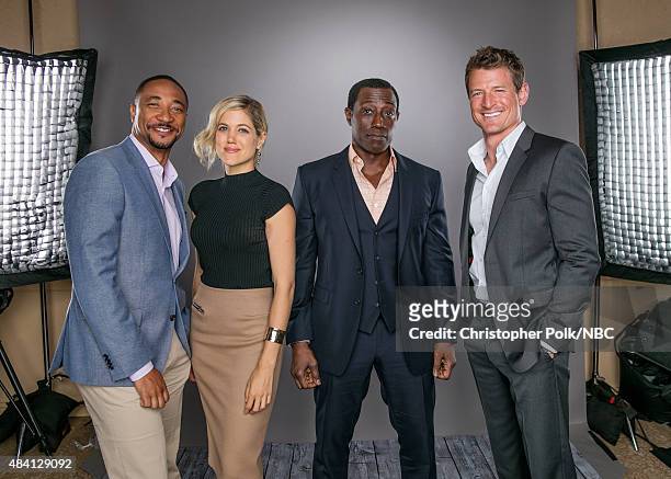 NBCUniversal Portrait Studio, August 2015 -- Pictured: Actors Damon Gupton, Charity Wakefield, Wesley Snipes and Phillip Winchester from "The Player"...