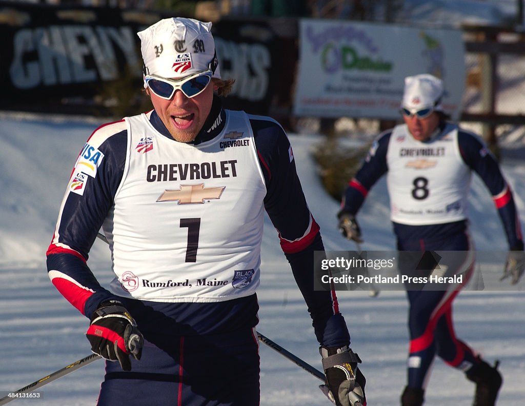 Andrew Newell of Park City , Utah, wins the quarter final race putting him in the Men's A Finals. #8...