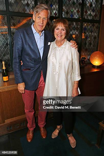 Douglas Reith and Penelope Wilton attend the Downton Abbey wrap party at The Ivy on August 15, 2015 in London, England.
