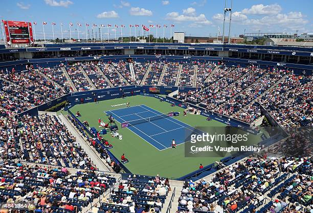 General view of Centre Court during Day 6 of the Rogers Cup at the Aviva Centre on August 15, 2015 in Toronto, Ontario, Canada.
