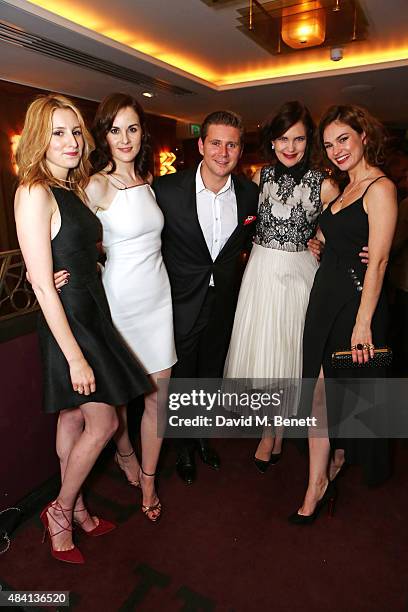 Laura Carmichael, Michelle Dockery, Allen Leech, Elizabeth McGovern and Lily James attend the Downton Abbey wrap party at The Ivy on August 15, 2015...