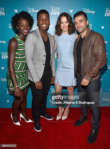 Actors Lupita Nyong'o, John Boyega, Daisy Ridley and Oscar Isaac of STAR WARS: THE FORCE AWAKENS took part today in "Worlds, Galaxies, and Universes:...