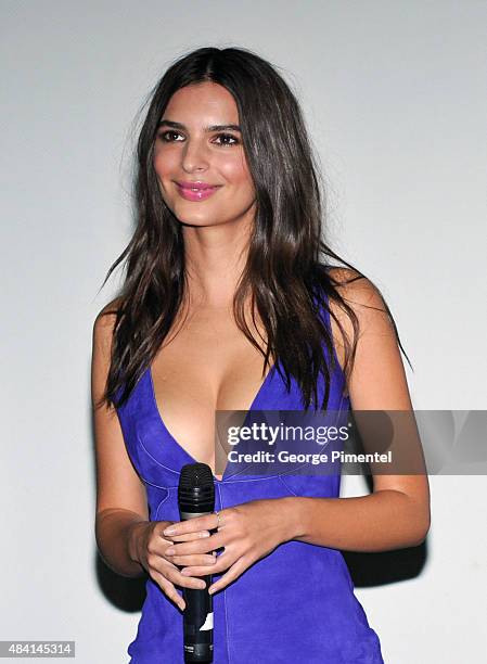 Actress Emily Ratajkowski attends the Canadian Premiere of Warner Bros. Pictures "We Are Your Friends" at Scotiabank Theatre on August 14, 2015 in...