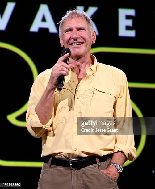 Actor Harrison Ford of STAR WARS: THE FORCE AWAKENS took part today in "Worlds, Galaxies, and Universes: Live Action at The Walt Disney Studios"...