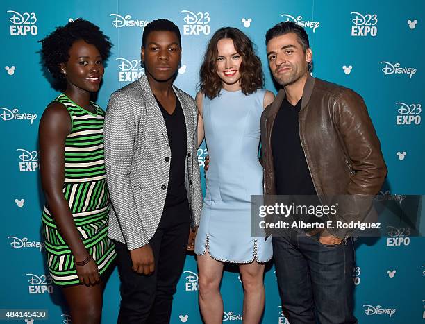 Actors Lupita Nyong'o, John Boyega, Daisy Ridley and Oscar Isaac of STAR WARS: THE FORCE AWAKENS took part today in "Worlds, Galaxies, and Universes:...