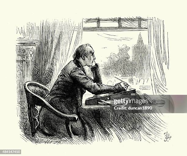 stockillustraties, clipart, cartoons en iconen met charles dickens - george silverman's explanation - dickens