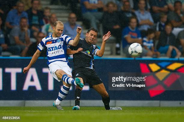 Nathaniel Will of De Graafschap, Bram van Polen of PEC Zwolle during the Jupiler League match between De Graafschap and PEC Zwolle at the Vijverberg...