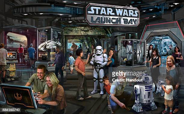 In this handout photo provided by Disney Parks, the Star Wars Launch Bay coming to Disneyland Resort and Walt Disney World Resort is seen. This...