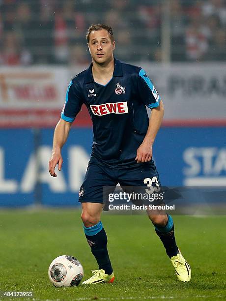 Matthias Lehmann of Koeln runs with the ball during the Second Bundesliga match between 1.FC Union Berlin and 1. FC Koeln at Stadion An der Alten...