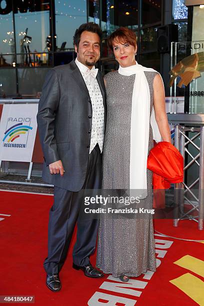 Laith Al-Deen and his wife Melanie Al-Deen attend the Radio Regenbogen Award 2014 on April 11, 2014 in Rust, Germany.