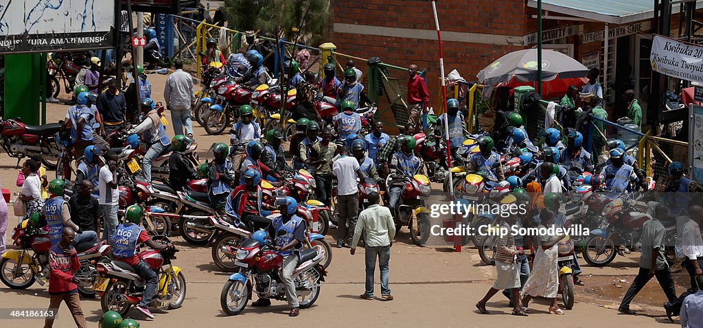 Motorcycle Taxis Fill The Busy Streets Of Kigali