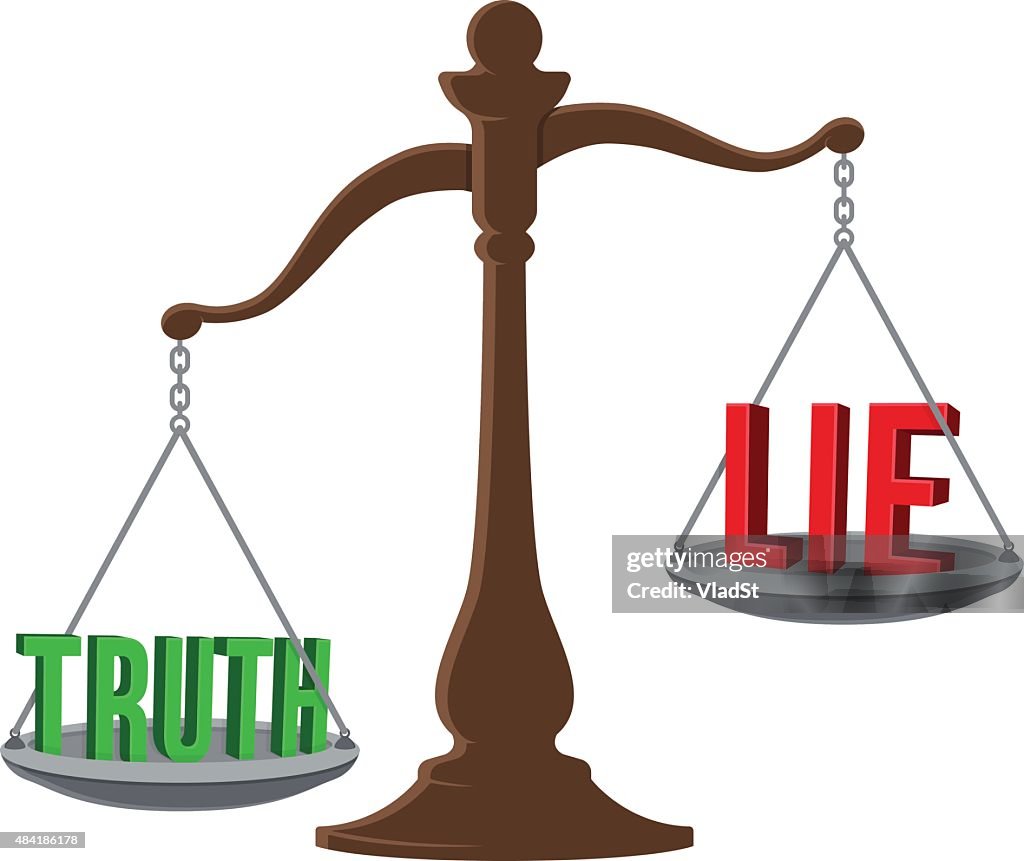 Truth Picture Truth Vs Lie On A Scale High-Res Vector Graphic - Getty Images